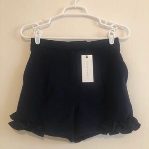 Navy blue dress shorts with ruffle